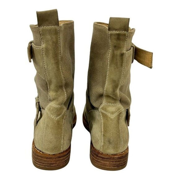 Rag & Bone Womens Size 8 Suede Textured Double Strap Distressed Moto Boots - Picture 6 of 9
